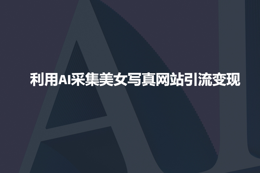 利用AI采集美女写真网站引流变现，引流嘎嘎的-稀缺资源库