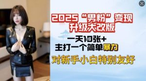 2025男粉变现全新玩法升级，日入上千简简单单，小白可轻松上手-稀缺资源库