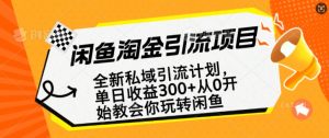闲鱼淘金私域引流计划,从0开始玩转闲鱼,副业也可以挣到全职的工资-稀缺资源库