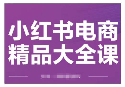 小红书电商精品大全课，快速掌握小红书运营技巧，实现精准引流与爆单目标，轻松玩转小红书电商-稀缺资源库