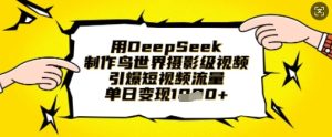 用DeepSeek制作鸟世界摄影级视频，引爆短视频流量，单日变现1k-稀缺资源库