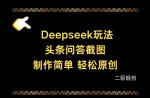 Deepseek头条问答截图，制作简单，轻松原创-稀缺资源库