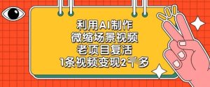 利用AI制作微缩场景视频,老项目复活,1条视频变现2k-稀缺资源库