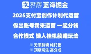 2025支付宝创作者分成计划代运营，纯托管，高分成，合作模式【揭秘】-稀缺资源库