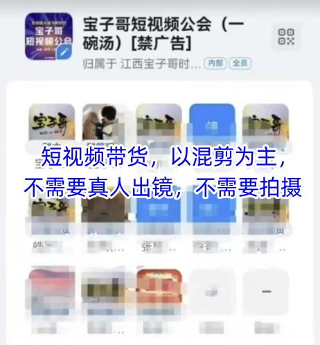 宝子哥头部团队短视频带货，以混剪为主，不需要真人出镜，不需要拍摄-稀缺资源库