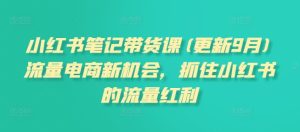 小红书笔记带货课(更新25年5月)流量电商新机会,抓住小红书的流量红利-稀缺资源库