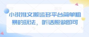 小说推文搬运多平台简单粗暴的玩法,听话照做即可-稀缺资源库