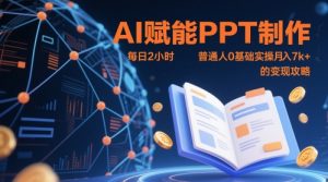 AI赋能PPT制作，每日2小时，普通人0基础实操月入7k+ 的变现攻略-稀缺资源库