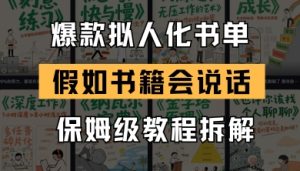 最新爆款拟人化书单玩法,假如书籍会说话,保姆级教程-稀缺资源库