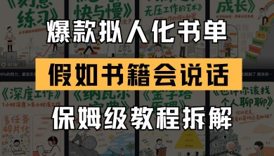 最新爆款拟人化书单玩法，假如书籍会说话，保姆级教程-稀缺资源库