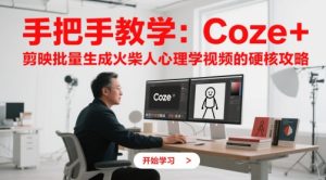 手把手教学:Coze + 剪映批量生成火柴人心理学视频的硬核攻略-稀缺资源库