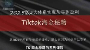 TikTok跨境2025淘金秘籍，​2025TikTok从0到盈利变现-稀缺资源库