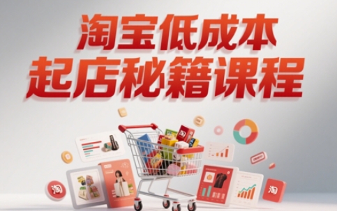 淘宝低成本起店系统课，助你快速起店，实现弯道超车-稀缺资源库