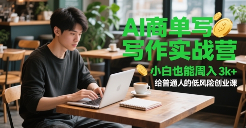 AI商单写作实战营，小白也能周入3k+，给普通人的低风险创业课-稀缺资源库