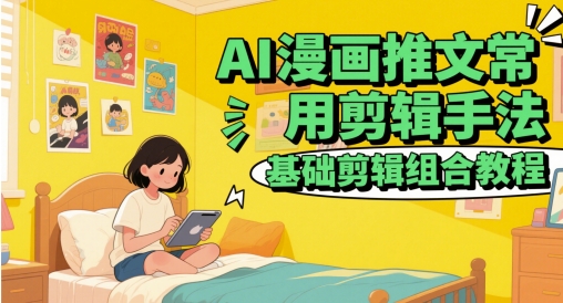 AI漫画推文常用剪辑手法，基础剪辑组合教程-稀缺资源库