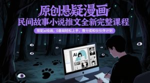 原创悬疑漫画民间故事小说推文全新完整课程， 搭配ai绘画，0基础轻松上手，撸分成和伙伴计划-稀缺资源库