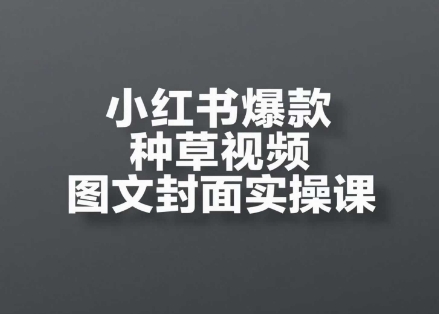 小红书爆款种草视频图文封面实操课，​开店、选品、引流、变现全流程-稀缺资源库
