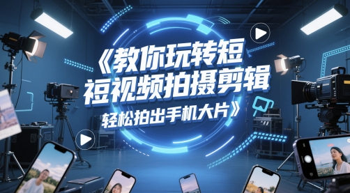 教你玩转短视频拍摄剪辑，轻松拍出手机大片-稀缺资源库