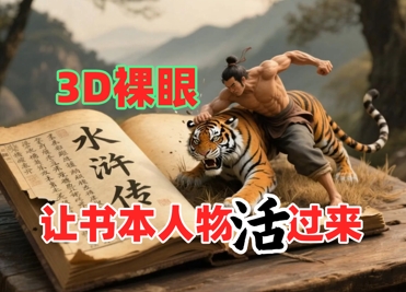 书本人物裸眼3D视频，新的玩法，流量超猛，保姆级教程-稀缺资源库