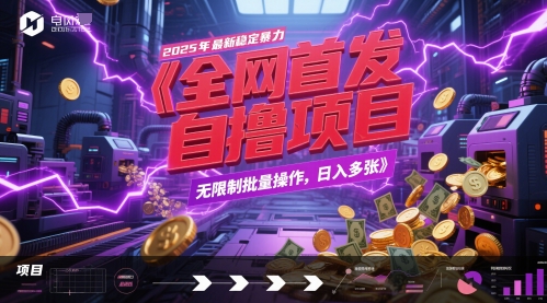全网首发，2025年最新稳定暴力全自动自撸项目，无限制批量操作，日入多张【揭秘】-稀缺资源库