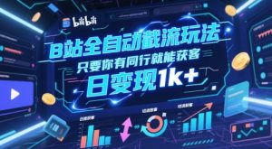 B站全自动截流玩法只要你有同行就能获客，日变现1k+【揭秘】-稀缺资源库