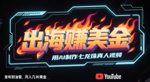 出海挣美金，用AI制作七龙珠真人视频，发布到油管，条条爆火，月入几W美刀-稀缺资源库