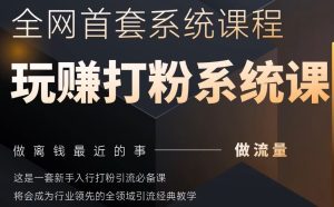2025行业首套全网全域打粉系统神课,做流量做离钱最近的事,一套新手入行打粉引流必备课-稀缺资源库