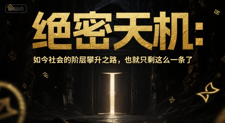付费文章：绝密天机：如今社会的阶层攀升之路，也就只剩这么一条了-稀缺资源库