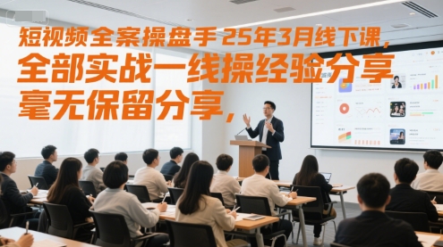 短视频全案操盘手25年3月线下课，全部实战一线操盘手经验分享，毫无保留分享，全是干货-稀缺资源库