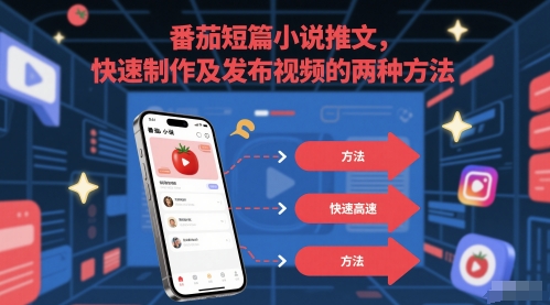番茄短篇小说推文，快速制作及发布视频的两种方法-稀缺资源库