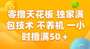 零撸天花板,独家满包技术 不养机 一小时撸满50+【揭秘】-稀缺资源库