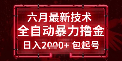 六月最新技术全自动暴力撸金，稳定日入2k+包起号，长期稳定【揭秘】-稀缺资源库