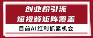 小红书某音创业赛道引流获客 自热矩阵日引200+【揭秘】-稀缺资源库