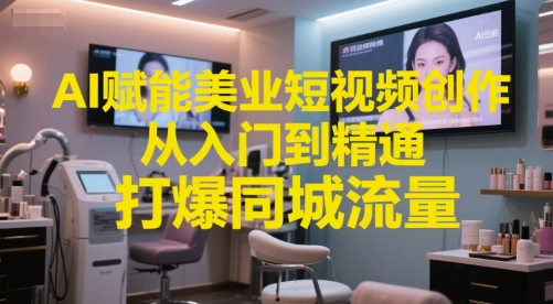 AI赋能美业短视频创作，从入门到精通，打爆同城流量，超级AI工具短视频实操落地-稀缺资源库