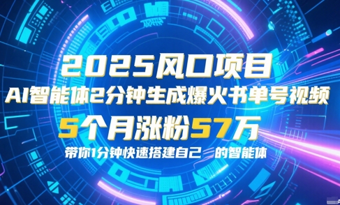 AI智能体2分钟一键生成爆火书单号原创视频，5个月涨粉57w，带你零代码1分钟搭建智能体-稀缺资源库