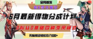 6月份最新得物创作者分成计划2.0玩法,0粉丝0基础四种模式变现,从隐蔽渠道无脑搬运,日入2张-稀缺资源库