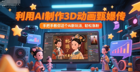 利用AI制作3D动画甄嬛传，流量爆了，手把手教你这个AI新玩法，轻松涨粉-稀缺资源库
