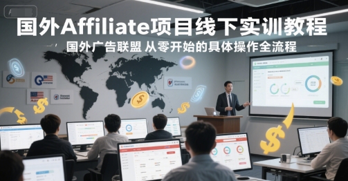 国外Affiliate项目线下实训教程，国外广告联盟从零开始的具体操作全流程-稀缺资源库
