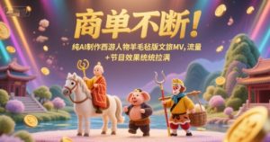 商单不断！纯AI制作西游人物羊毛毡版文旅MV，流量+节目效果统统拉满-稀缺资源库