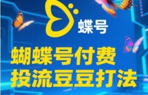 2025蝴蝶号付费投流豆豆打法，助新手快速掌握付费流量撬动自然流的核心玩法-稀缺资源库