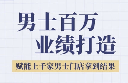 2025男士美业百万业绩打造，赋能上千家男士门店拿到结果-稀缺资源库