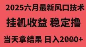 2025六月最新风口技术，无人挂G撸礼物，长期稳定 一个小时收益2k+，小白当天拿结果【揭秘】-稀缺资源库