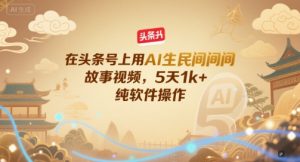 在头条号上用AI生民间故事视频，5天1k+，纯软件操作-稀缺资源库