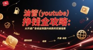 油管(youtube)挣钱全攻略:从开通广告收益到国内收款的实操指南-稀缺资源库