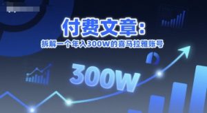 付费文章：拆解一个年入300W的喜马拉雅账号-稀缺资源库