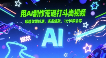 用AI制作荒诞打斗类视频，吸睛效果拉满，条条爆款，1分钟教会你-稀缺资源库