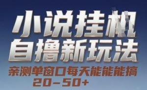 小说自撸新玩法 — 亲测单窗口每天能搞 20-50+,支持矩阵化批量操作【揭秘】-稀缺资源库