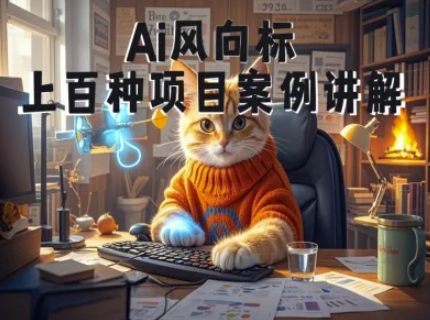Ai风向标-附100种项目案例玩法-0基础小白到大神ai视频商业应用教学-稀缺资源库