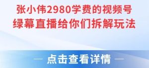 张小伟2980付费额视频号绿幕直播给你们拆解玩法-稀缺资源库