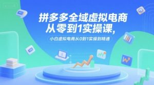 拼多多全域虚拟电商从零到1实操课，小白虚拟电商从0到1实操到精通-稀缺资源库